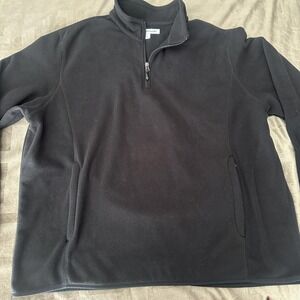 Amazon Essentials Jacket Mens 2XL Black Fleece Pullover Quarter Zip Pockets